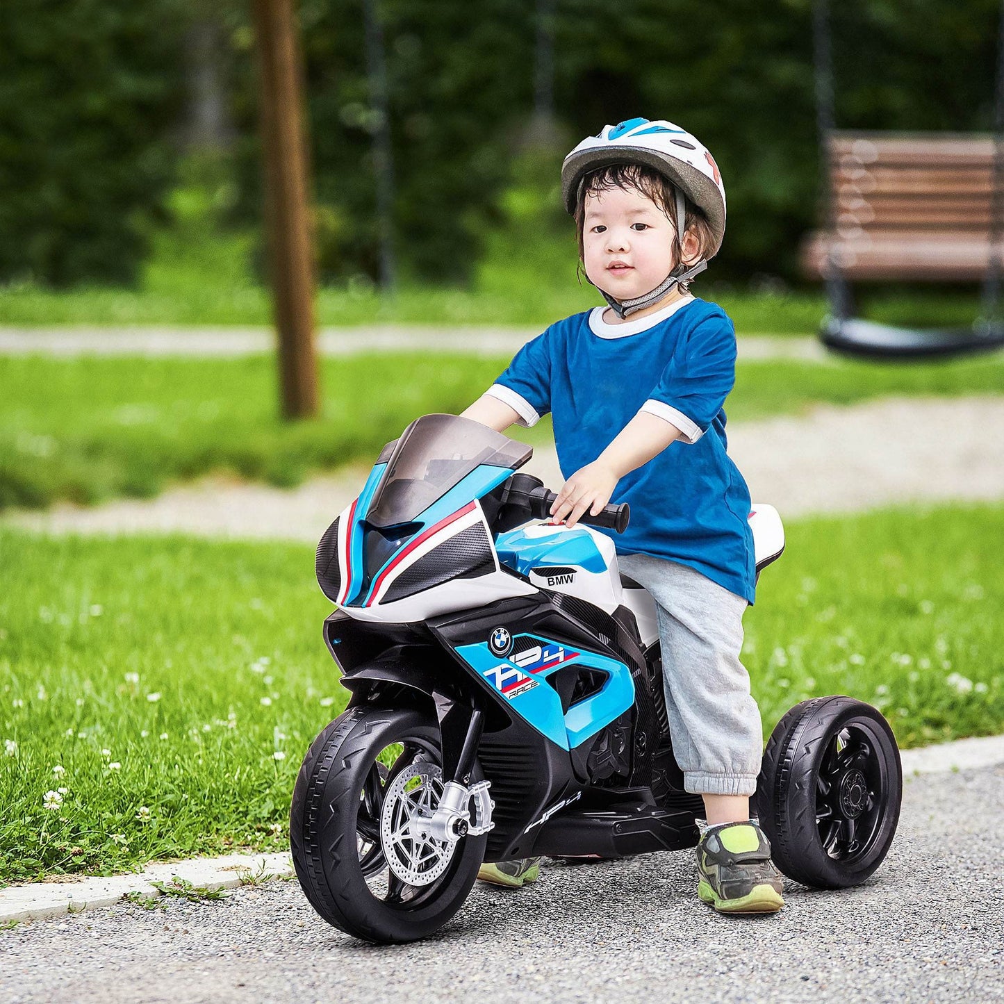 MLNshops 6V Kids Three Wheel Motorcycle with BMW Design