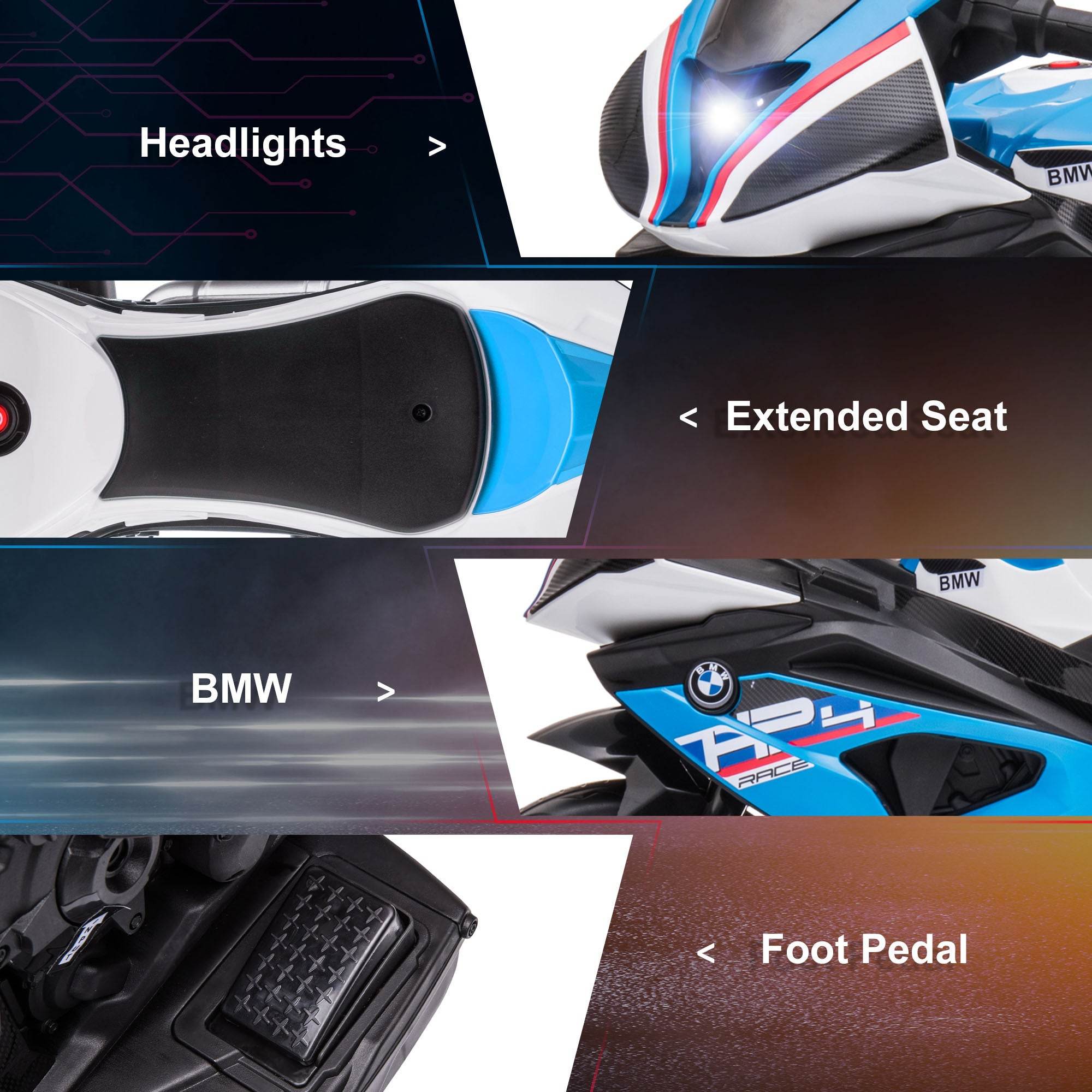 MLNshops 6V Kids Three Wheel Motorcycle with BMW Design