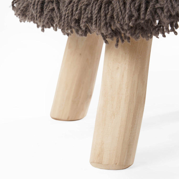 MLNshops Eucalyptus Wood Frame Ottoman Foot Stool