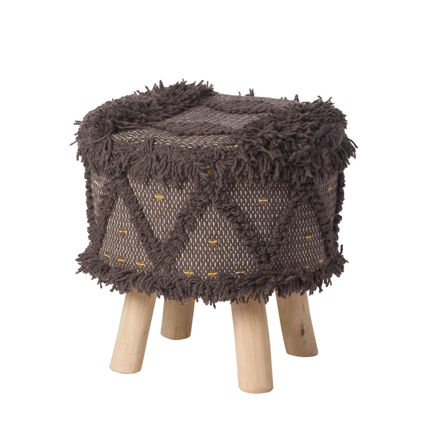 MLNshops Eucalyptus Wood Frame Ottoman Foot Stool