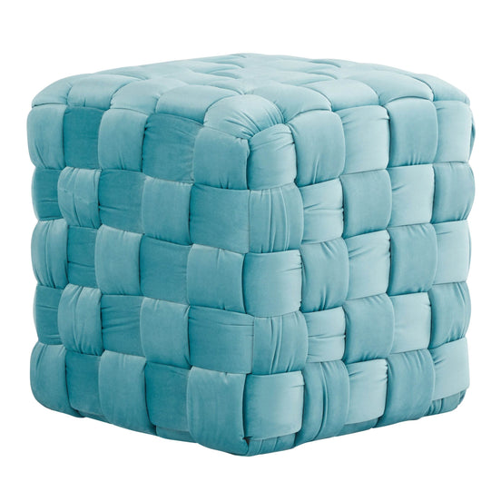 MLNshops Braided Pouf Ottoman Ice Blue - Soft & Stylish Default