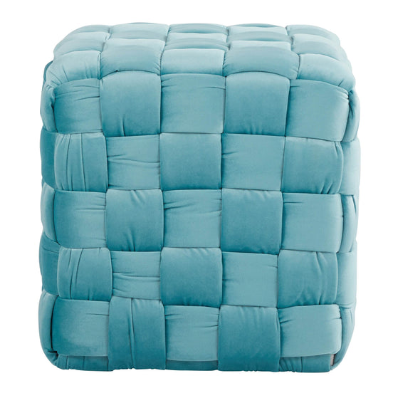 MLNshops Braided Pouf Ottoman Ice Blue - Soft & Stylish