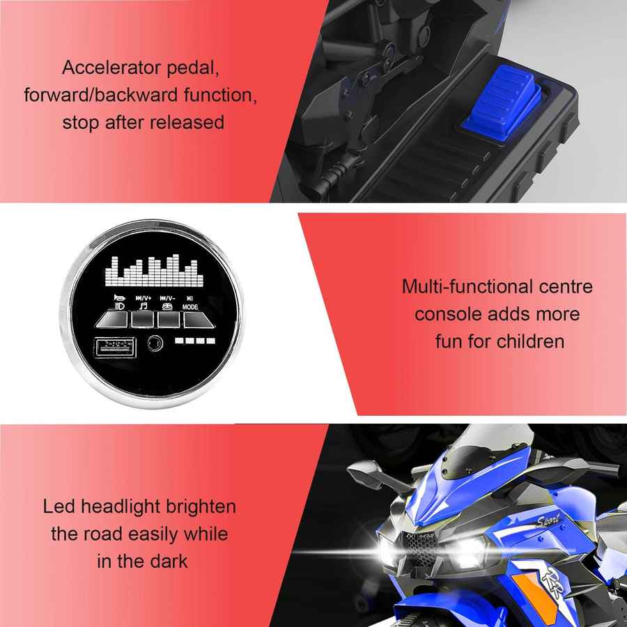 mlnshops 12V Electric Motorcycle for Kids with LED Wheels