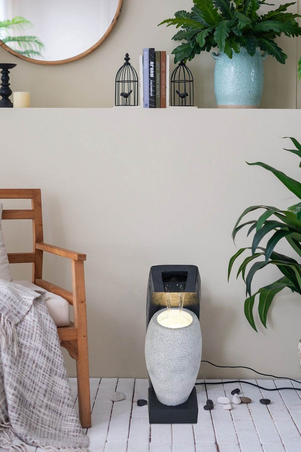 MLNshops Black and White Water Fountain for Home Decor