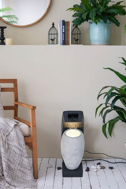 MLNshops Black and White Water Fountain for Home Decor