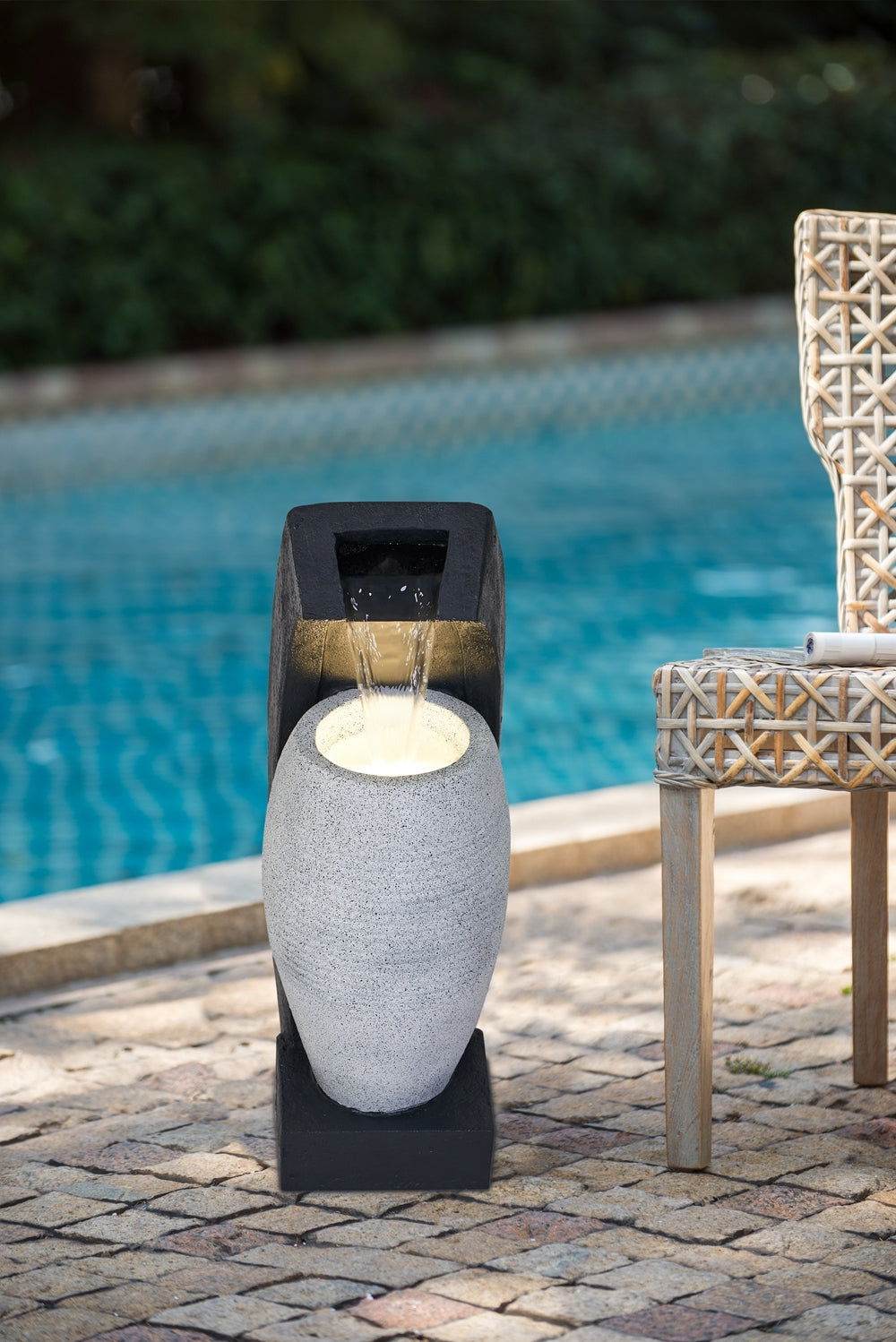 MLNshops Black and White Water Fountain for Home Decor