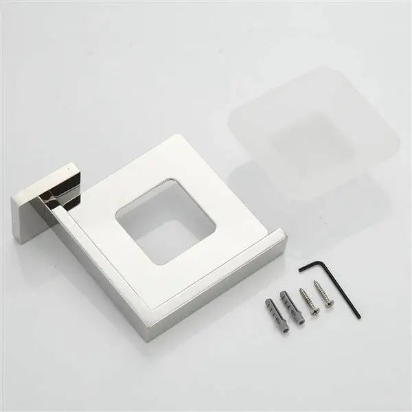 Bright Polishing Soap Dish Rust-Proof 304 Stainless Steel Square Soap Holder MLNshops]