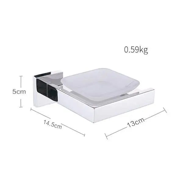 Bright Polishing Soap Dish Rust-Proof 304 Stainless Steel Square Soap Holder MLNshops]