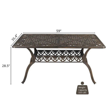MLNshops Bronze Garden Table Outdoor - Cast Aluminum Design