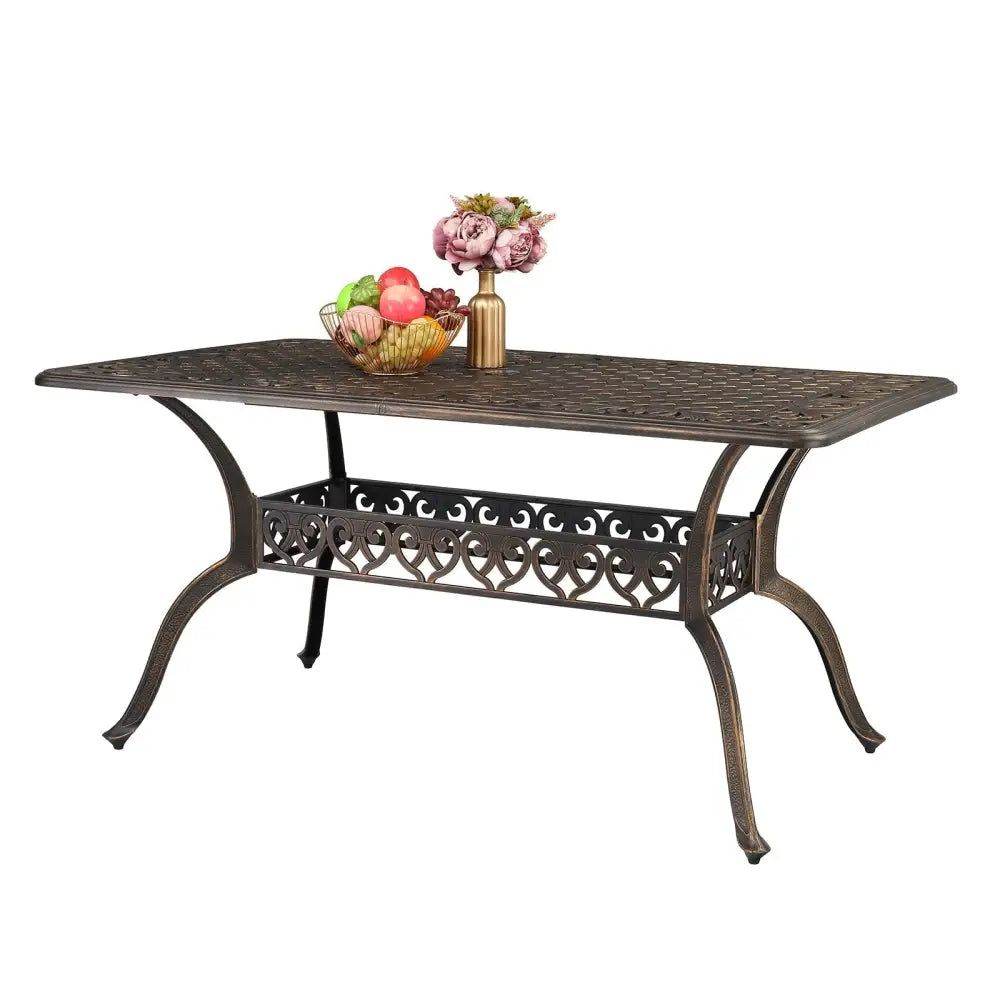 MLNshops Bronze Garden Table Outdoor - Cast Aluminum Design