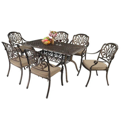 MLNshops Bronze Garden Table Outdoor - Cast Aluminum Design