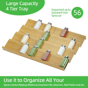 mlnshops Bamboo Spice Rack Organizer Drawer Set
