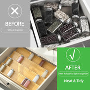 mlnshops Bamboo Spice Rack Organizer Drawer Set