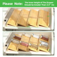 mlnshops Bamboo Spice Rack Organizer Drawer Set