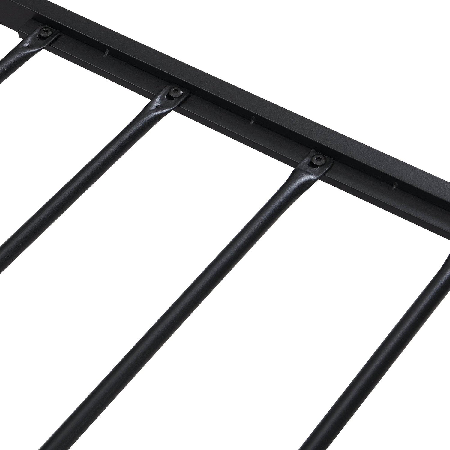 Queen Size Metal Platform Bed Frame with Wooden Headboard and Footboard with USB LINER, No Box Spring Needed, Large Under Bed Storage