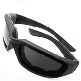 Black sunglasses on a white background
