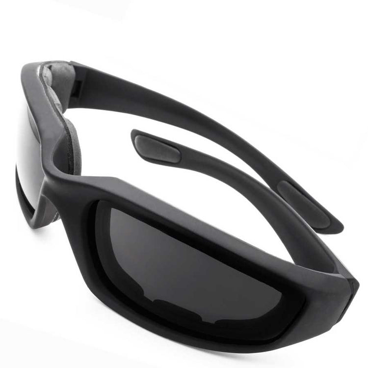 Black sunglasses on a white background