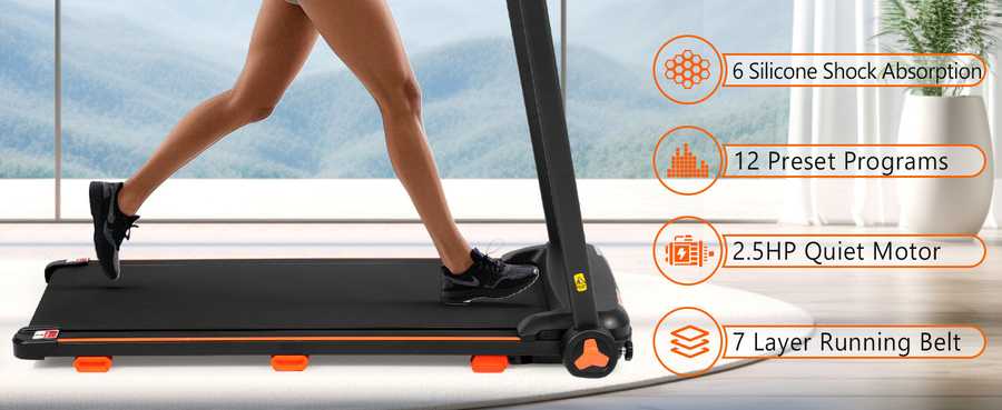 Silicone Shock Absorption with 12 Preset Programs on Treadmill