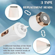 Replacement heads for portable electric shaver with 3 different blade functions