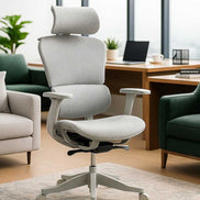 High back mesh office chair in modern workspace, featuring ergonomic design, adjustable height, and 360° swivel for comfortable office use.