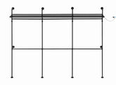 Industrial clothes rack with LED lights, black metal frame, adjustable shelves, supporting heavy clothing storage, power outlet visible