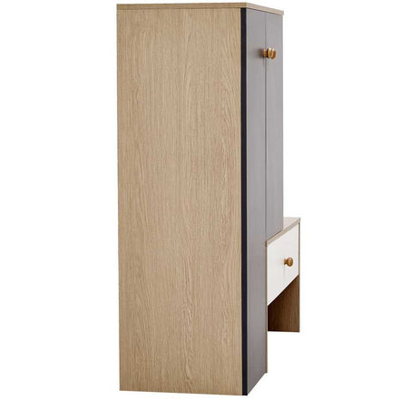 Side profile of the multi-functional shoe storage bench & cabinets, highlighting its compact and space-saving design.