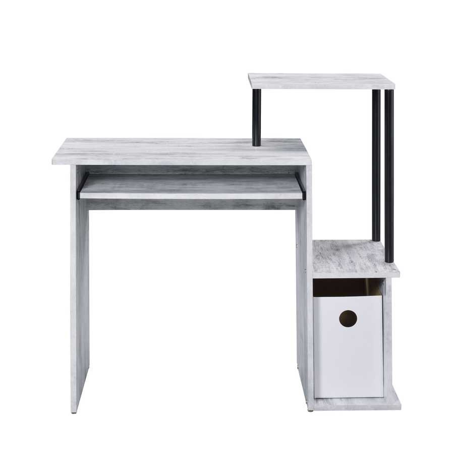 Desk with Storage Shelves and Keyboard Tray