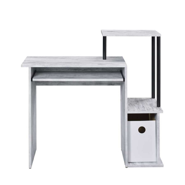 Desk with Storage Shelves and Keyboard Tray