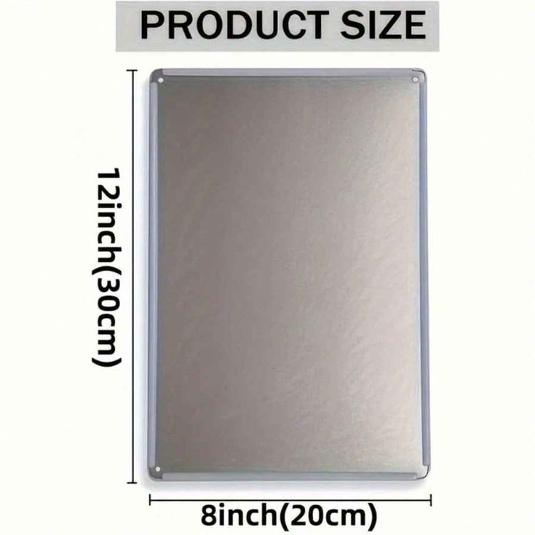 Rectangular metal product with dimensions labeled on a white background