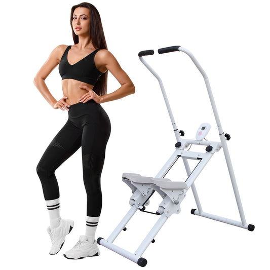 Stair Stepper Folding Vertical Cardio Exercise Climber Stair-Master for Exercise at Home Full Body Workout Machine with Handlebar