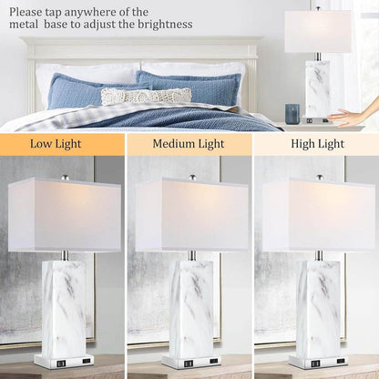 Modern Touch Control Table Lamps Set with USB Port