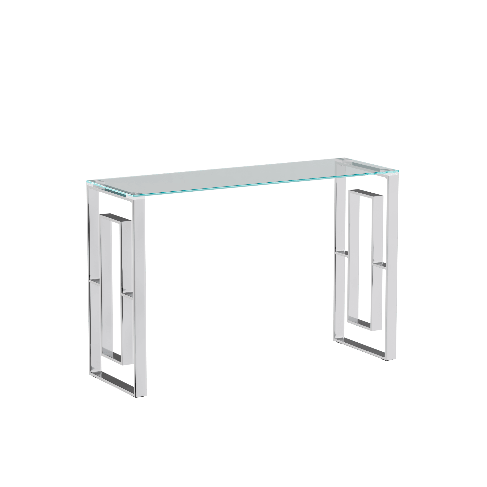 MLNshops Modern Glass Console Table with Chrome Frame