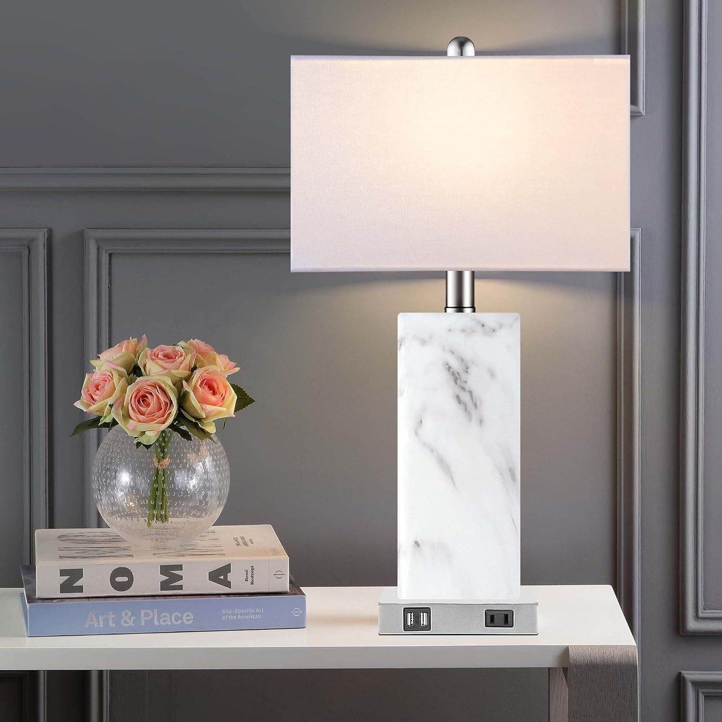 Modern Touch Control Table Lamps Set with USB Port