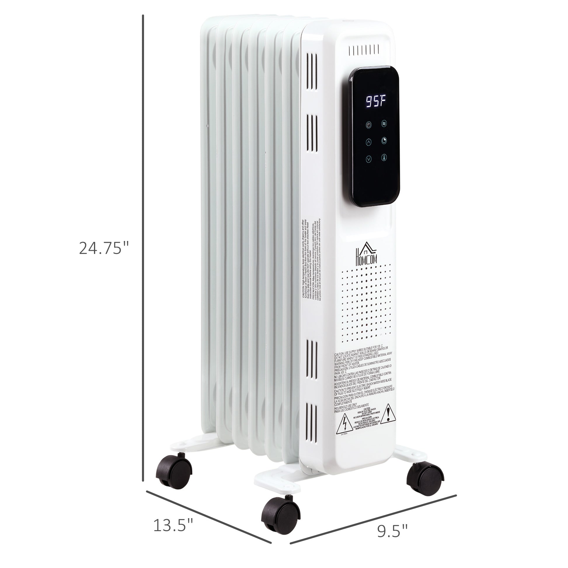 24.75" Electric Space Heater, Freestanding 161 Sq. Ft. Heater with 3 Modes, Timer, and Remote, 1500 W, White MLNshops]