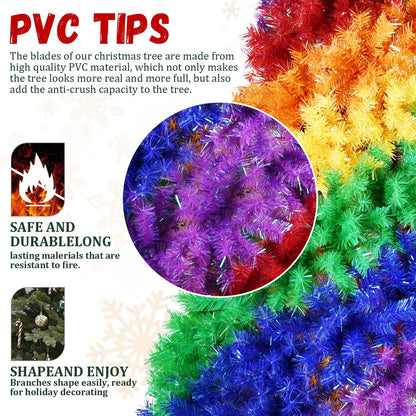 MLNshops Rainbow Spiral Christmas Tree - Vibrant Holiday