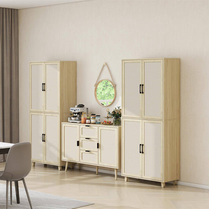 4 Door Cabinet, with 4 Adjustable Inner Shelves, Storage Cabinet Success