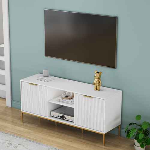Close-up of the TV stand&