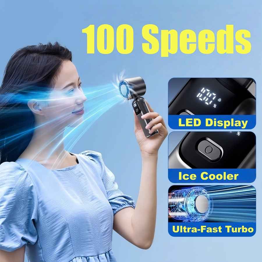 Woman using a handheld device with text &