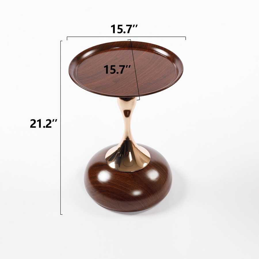 Mermaid Tail End Coffee Table Round Side Table, Modern Metal Pedestal Table, Minimalist Accent Table for Small Spaces, Drink Martini Table Decoration for Living Room