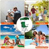MLNshops Camping Chair with Sun Shade for Relaxing at the Beach