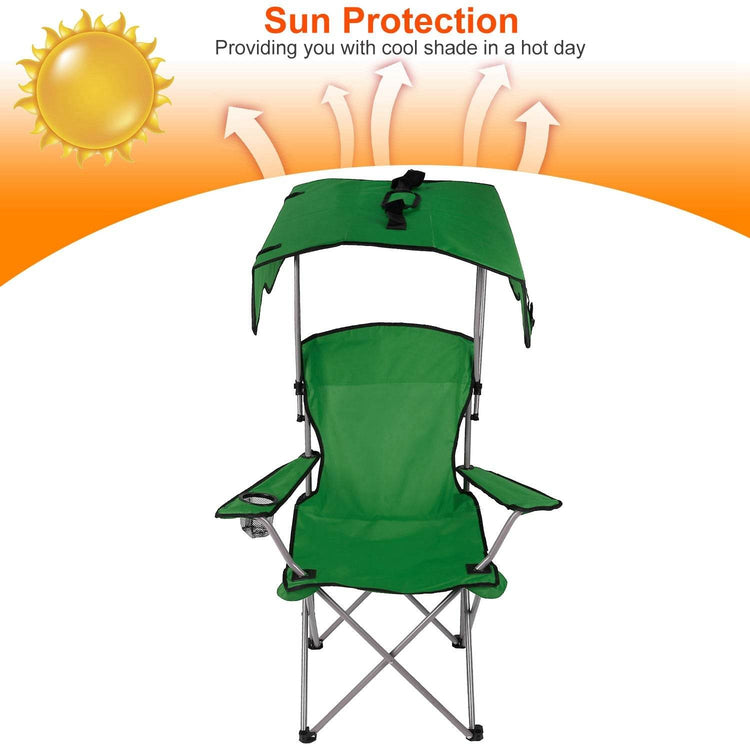 MLNshops Camping Chair with Sun Shade for Relaxing at the Beach
