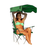 MLNshops Camping Chair with Sun Shade for Relaxing at the Beach Default Title