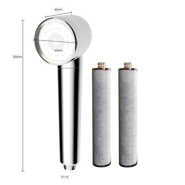 mlnshops Carbon Fiber Shower Filter Head with 2 Replacements