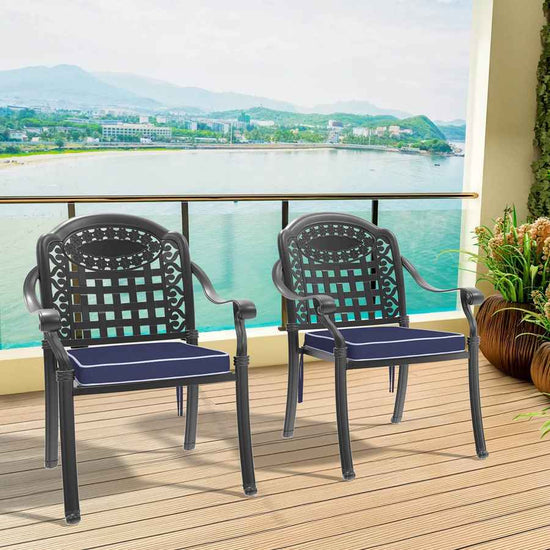 MLNshops Cast Aluminum Patio Chairs with Cushions Default