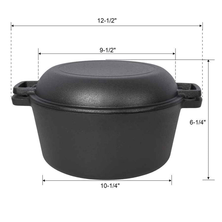 MLNshops 5 Quart Dutch Oven with Silicone Handles Cast Iron