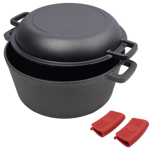 MLNshops 5 Quart Dutch Oven with Silicone Handles Cast Iron Default