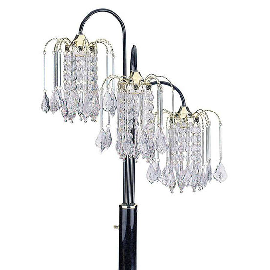 Decorative lamp with crystal accents on a white background