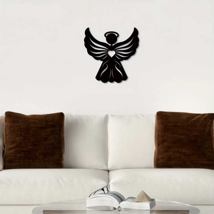 Gothic Angel iron Wall Art in Living Room