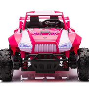 Pink off-road kids ride-on car with LED headlights