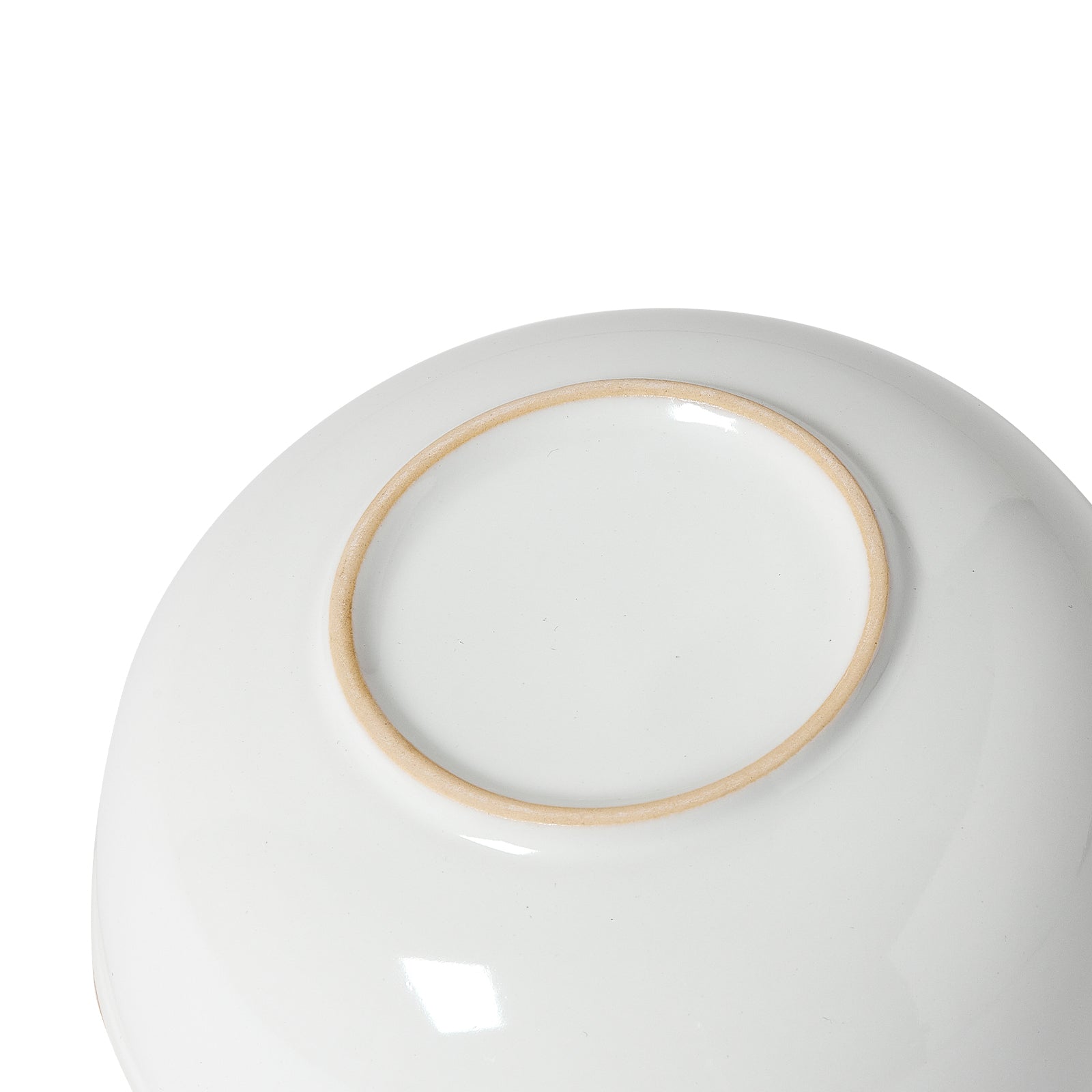 Bottom view of ceramic bowl from 12 PCS Dinnerware Set for 4, highlighting smooth finish and stable base design.